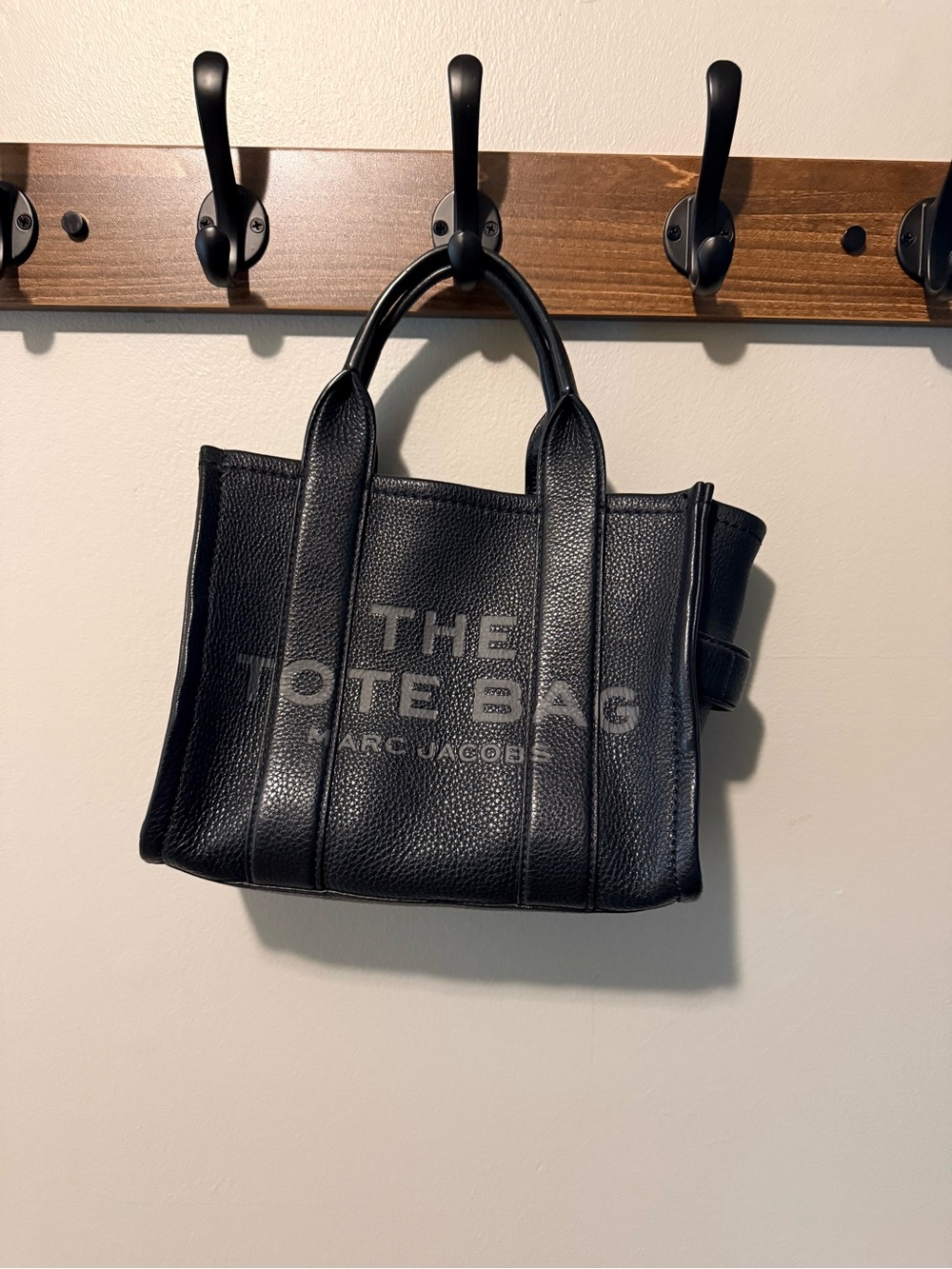 Marc Jacobs Black The Tote Bag Pebbled Leather